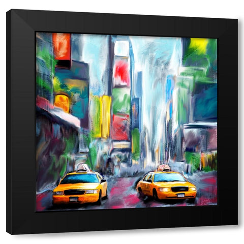 Times Square Black Modern Wood Framed Art Print with Double Matting by Allen, Kimberly