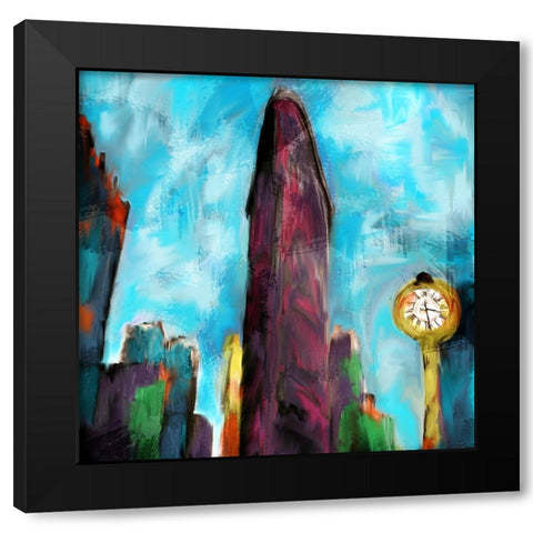 Flatiron New York Black Modern Wood Framed Art Print by Allen, Kimberly