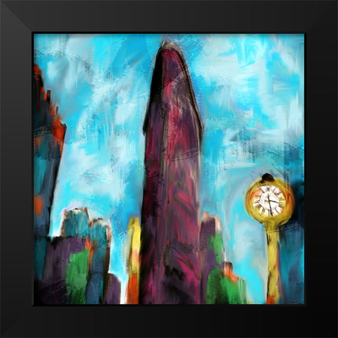 Flatiron New York Black Modern Wood Framed Art Print by Allen, Kimberly