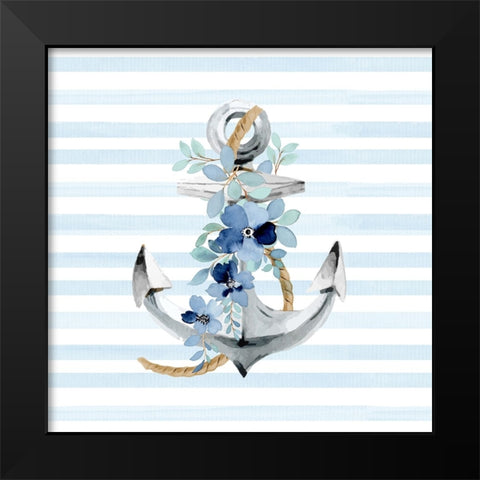 Floral Anchor Black Modern Wood Framed Art Print by Allen, Kimberly