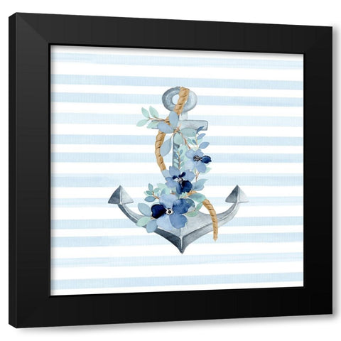 Floral Anchor 2 Black Modern Wood Framed Art Print by Allen, Kimberly