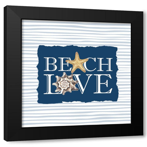 Beach Love Black Modern Wood Framed Art Print with Double Matting by Allen, Kimberly