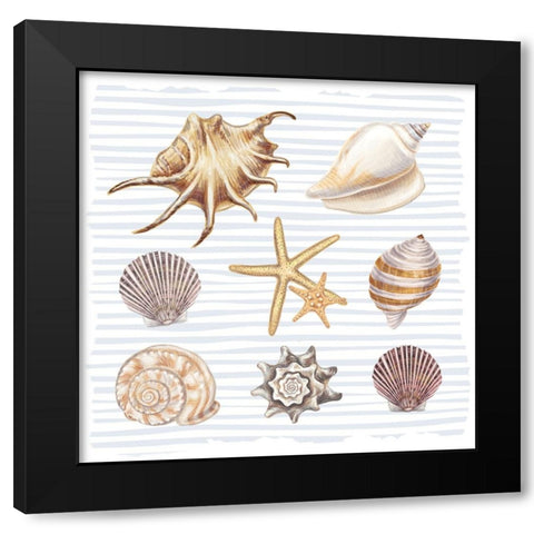Beach Love Pattern 2 Black Modern Wood Framed Art Print by Allen, Kimberly