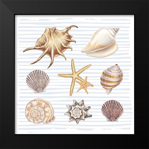Beach Love Pattern 2 Black Modern Wood Framed Art Print by Allen, Kimberly