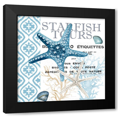 Starfish Tours Black Modern Wood Framed Art Print with Double Matting by Allen, Kimberly