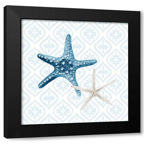 Starfish Tours Pattern Black Modern Wood Framed Art Print by Allen, Kimberly