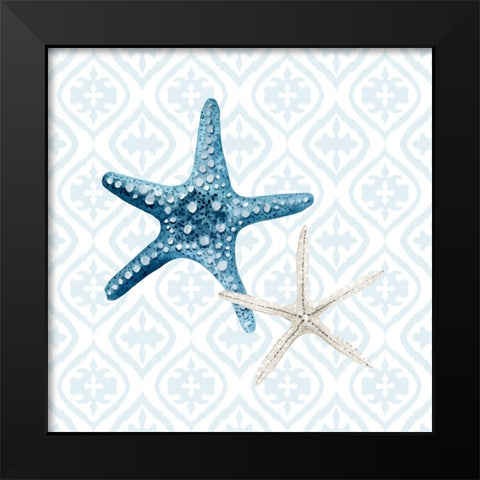 Starfish Tours Pattern Black Modern Wood Framed Art Print by Allen, Kimberly