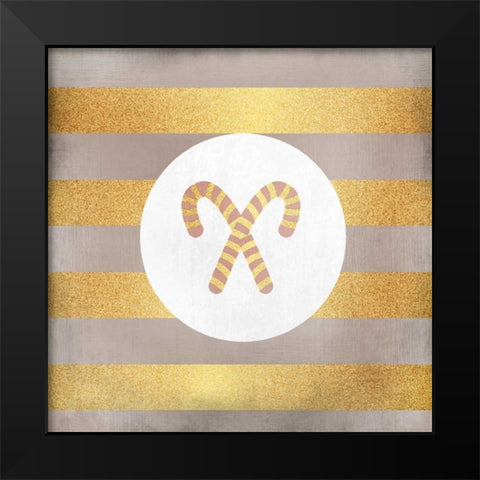 Candy Cane Christmas 1 Black Modern Wood Framed Art Print by Allen, Kimberly