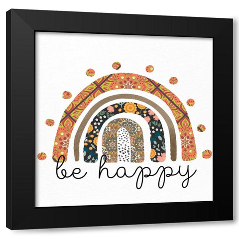 Pattern Rainbow Black Modern Wood Framed Art Print by Allen, Kimberly