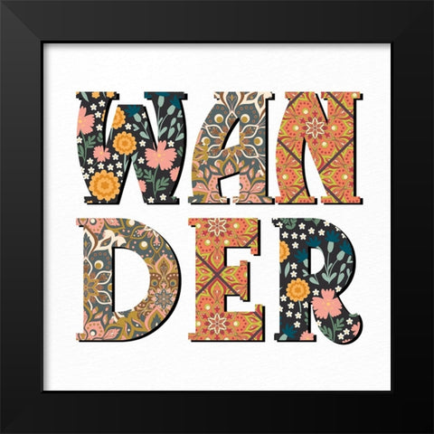 WANDER Black Modern Wood Framed Art Print by Allen, Kimberly