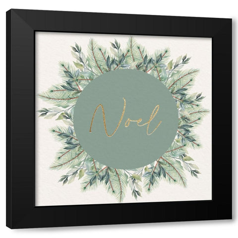 Christmas Greens 3 Black Modern Wood Framed Art Print with Double Matting by Allen, Kimberly