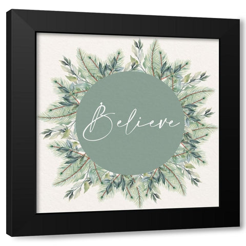 Christmas Greens 4 Black Modern Wood Framed Art Print with Double Matting by Allen, Kimberly