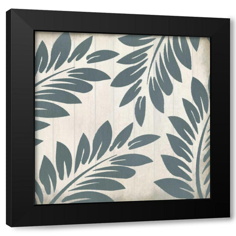 Seafoam Ferns 1 Black Modern Wood Framed Art Print with Double Matting by Allen, Kimberly