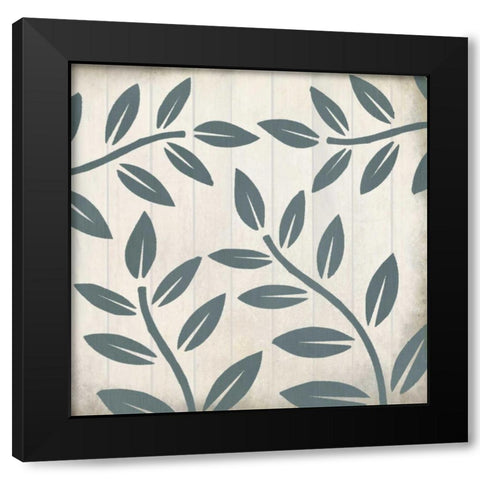 Seafoam Ferns 2 Black Modern Wood Framed Art Print with Double Matting by Allen, Kimberly
