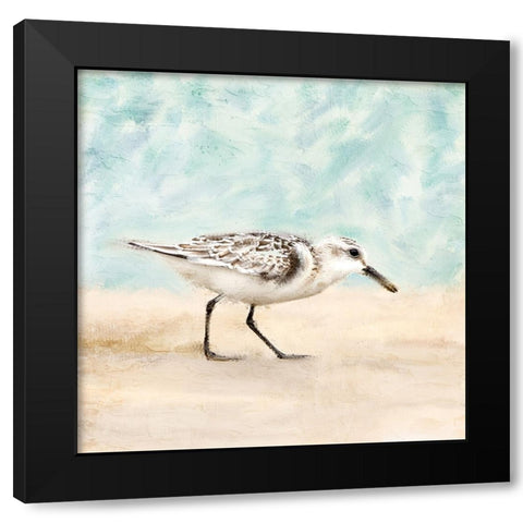Sandpiper Walk 1 Black Modern Wood Framed Art Print with Double Matting by Allen, Kimberly