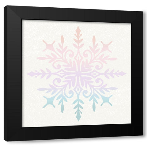 Pastel Snowflake 1 Black Modern Wood Framed Art Print by Allen, Kimberly