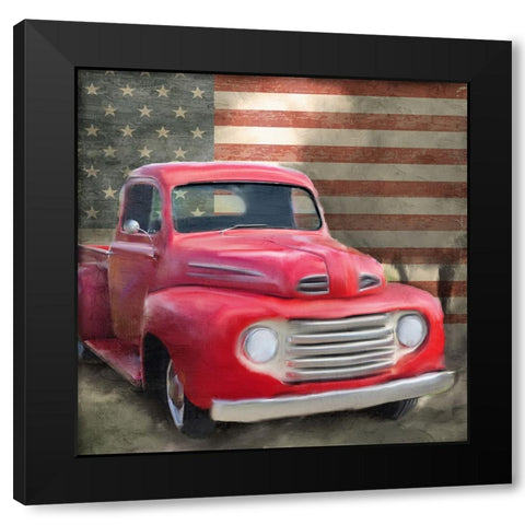 Vintage USA Truck Black Modern Wood Framed Art Print by Allen, Kimberly