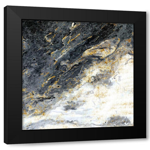 Gold Flecks Mood Black Modern Wood Framed Art Print with Double Matting by Allen, Kimberly