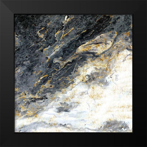 Gold Flecks Mood Black Modern Wood Framed Art Print by Allen, Kimberly