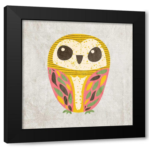 Owl Love 3 Black Modern Wood Framed Art Print by Allen, Kimberly