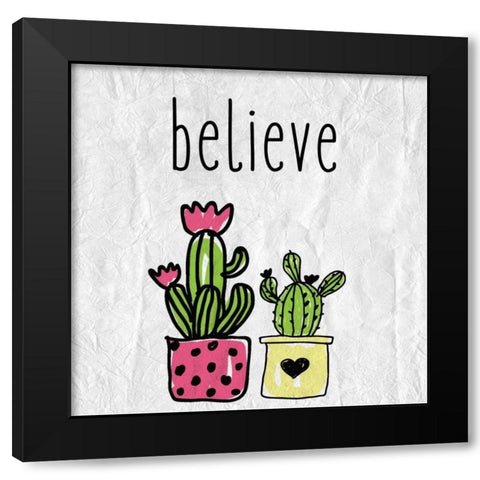 Cacti B Black Modern Wood Framed Art Print with Double Matting by Allen, Kimberly