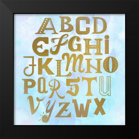 ABC Blue Black Modern Wood Framed Art Print by Allen, Kimberly