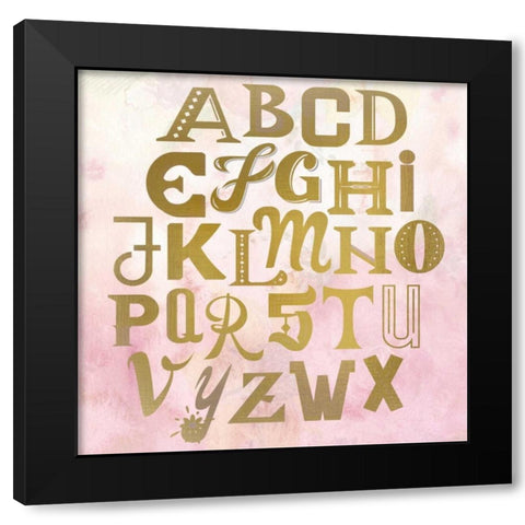 ABC Pink Black Modern Wood Framed Art Print by Allen, Kimberly