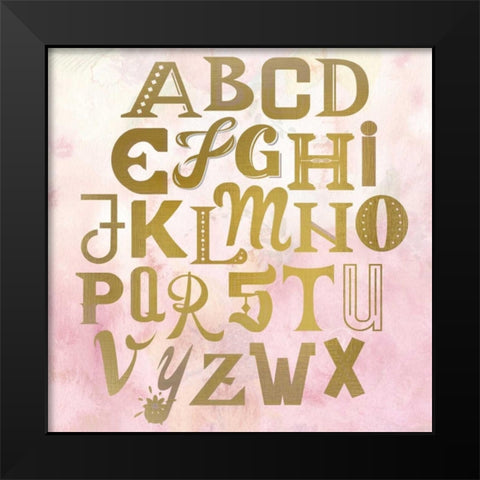 ABC Pink Black Modern Wood Framed Art Print by Allen, Kimberly