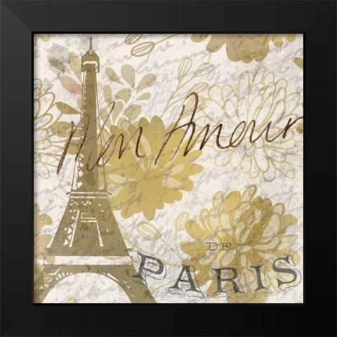 Mon Amour A Black Modern Wood Framed Art Print by Allen, Kimberly