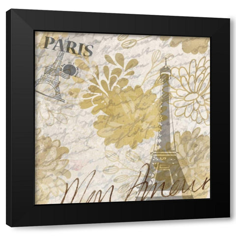 Mon Amour B Black Modern Wood Framed Art Print by Allen, Kimberly