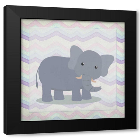 Pink Elephant Time Black Modern Wood Framed Art Print by Allen, Kimberly