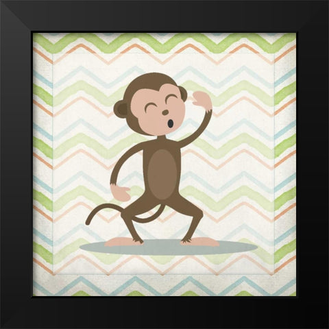 Monkey Time Black Modern Wood Framed Art Print by Allen, Kimberly