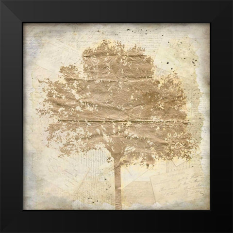 Tree Silhouette Gold Craft 1 Black Modern Wood Framed Art Print by Allen, Kimberly