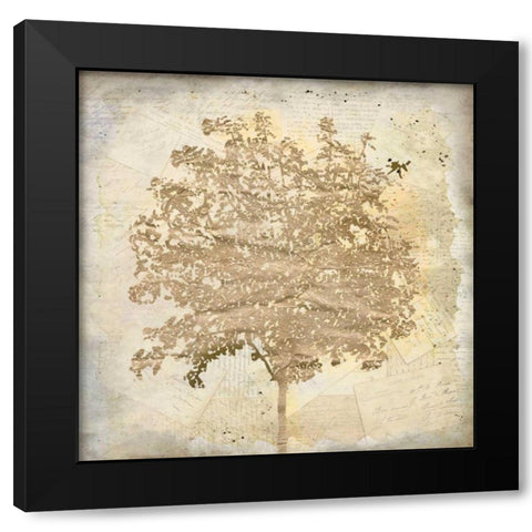 Tree Silhouette Gold Craft 2 Black Modern Wood Framed Art Print with Double Matting by Allen, Kimberly