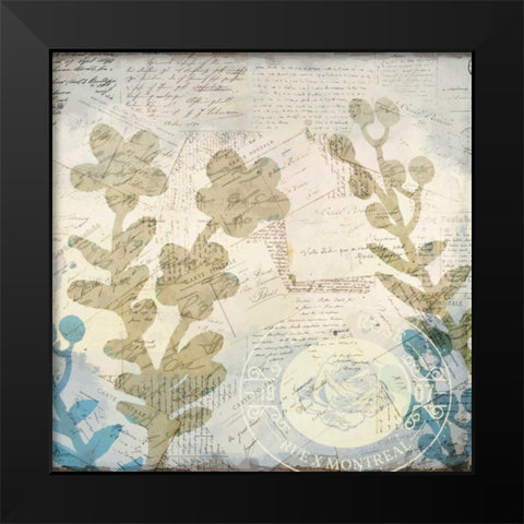 Botanical Postale 2 Black Modern Wood Framed Art Print by Allen, Kimberly