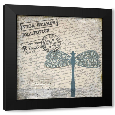 Travel Bug Collection A Black Modern Wood Framed Art Print by Allen, Kimberly