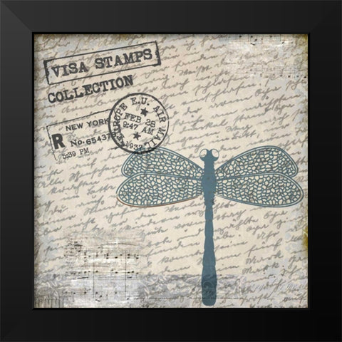 Travel Bug Collection A Black Modern Wood Framed Art Print by Allen, Kimberly