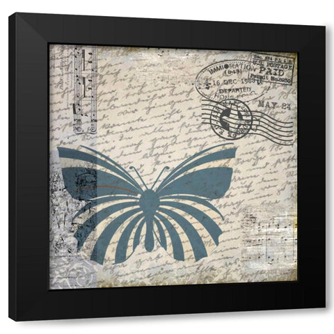 Travel Bug Collection B Black Modern Wood Framed Art Print with Double Matting by Allen, Kimberly
