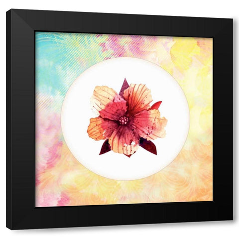 Tropical Floral Square 1 Black Modern Wood Framed Art Print by Allen, Kimberly