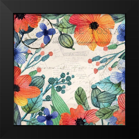 Spring Carte Postale 1 Black Modern Wood Framed Art Print by Allen, Kimberly