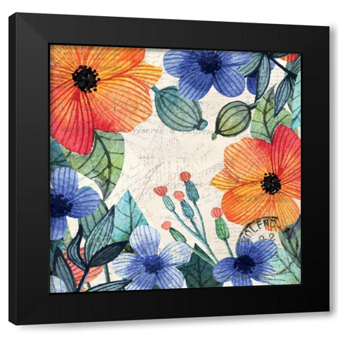 Spring Carte Postale 2 Black Modern Wood Framed Art Print by Allen, Kimberly