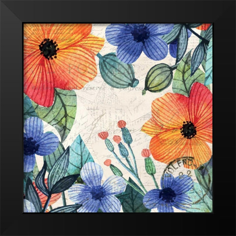 Spring Carte Postale 2 Black Modern Wood Framed Art Print by Allen, Kimberly