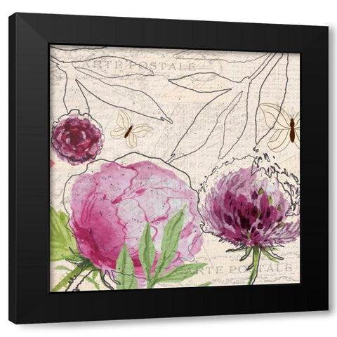 Blooming 1 Black Modern Wood Framed Art Print with Double Matting by Allen, Kimberly