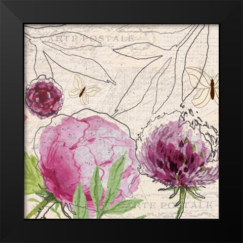 Blooming 1 Black Modern Wood Framed Art Print by Allen, Kimberly