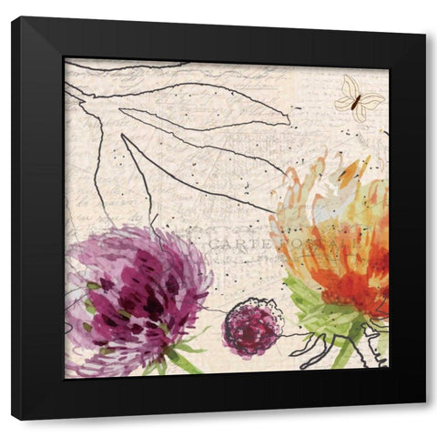 Blooming 2 Black Modern Wood Framed Art Print by Allen, Kimberly