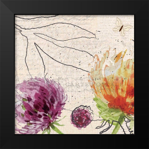 Blooming 2 Black Modern Wood Framed Art Print by Allen, Kimberly