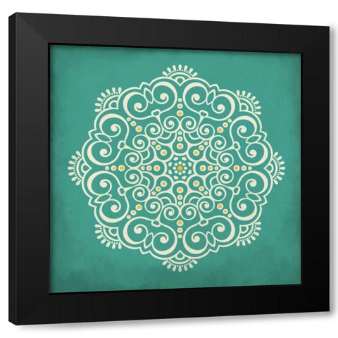 Medallion B Black Modern Wood Framed Art Print with Double Matting by Allen, Kimberly