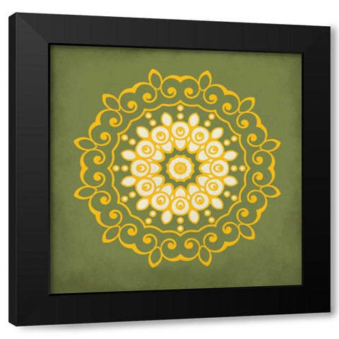 Medallion C Black Modern Wood Framed Art Print with Double Matting by Allen, Kimberly