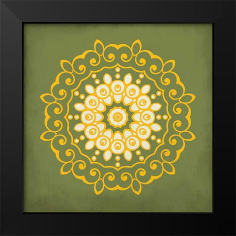 Medallion C Black Modern Wood Framed Art Print by Allen, Kimberly