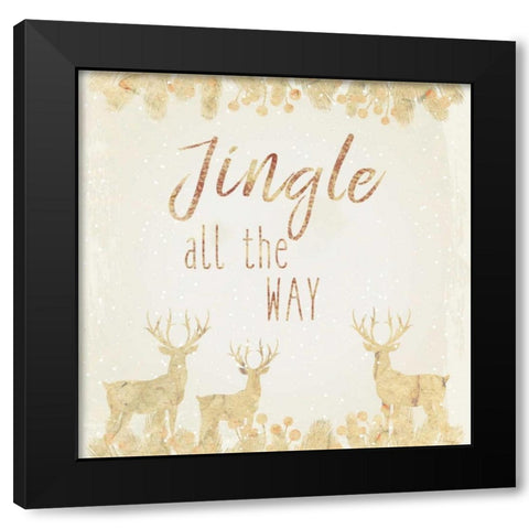 Jingle All The Way Black Modern Wood Framed Art Print by Allen, Kimberly